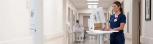 Batterie MPS03® intégrée à un chariot médical dans un hopital